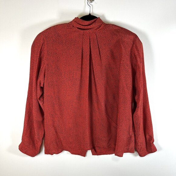 Vintage Christian Dior Seperates Womens Red Polka Dot Silk Top Size 14 Designer - Picture 1 of 9